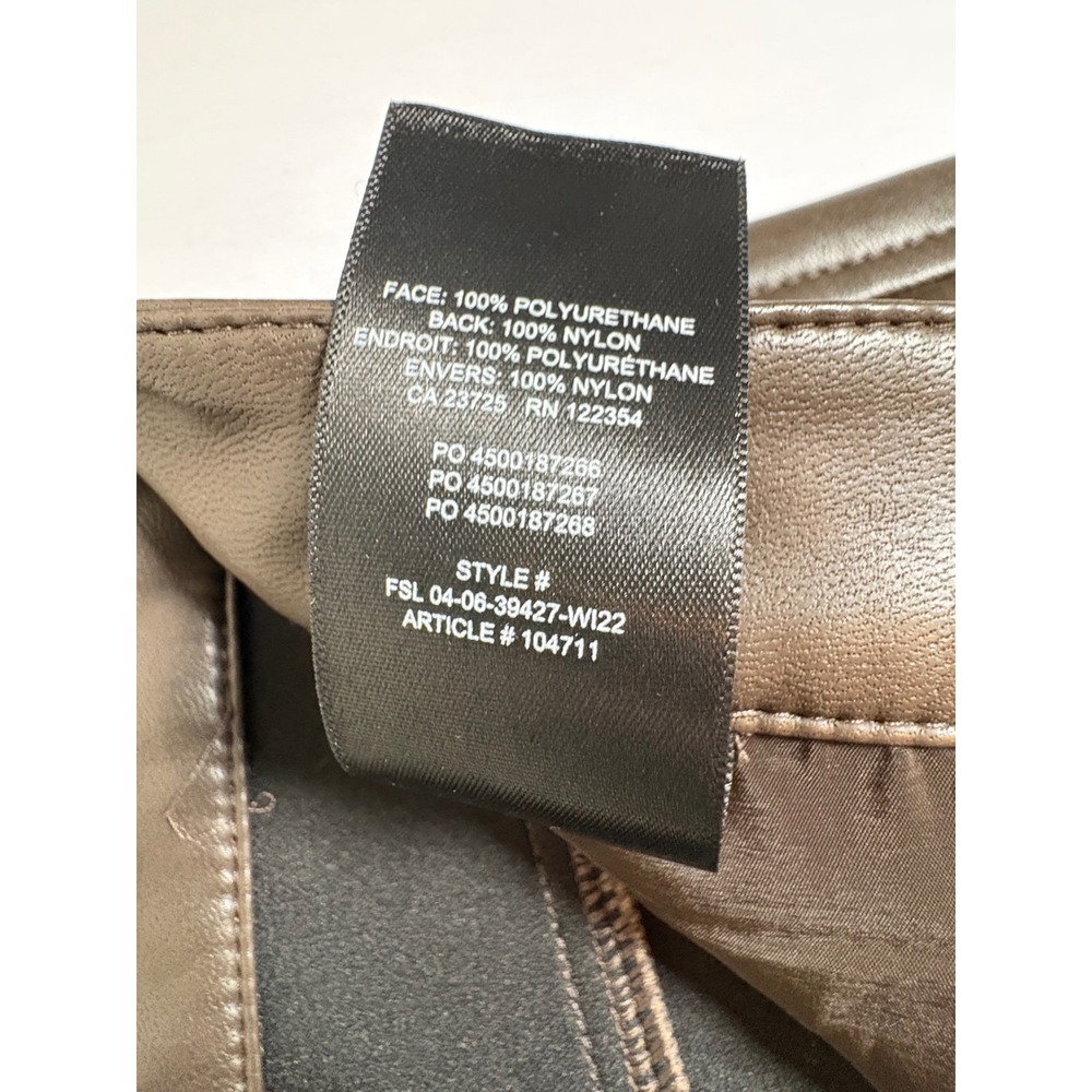 Wilfred Aritzia Melina Pant Vegan Leather High Rise Straight Leg Brown Size 6‎ - Picture 9 of 14